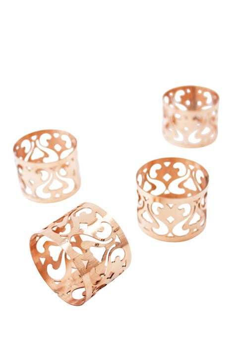 Vintage Inspired Copper Napkin Rings set/4