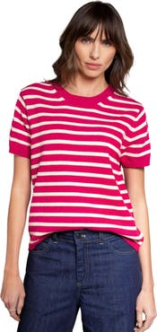 Celtic & Co. Striped Knitted Crew Neck Tee