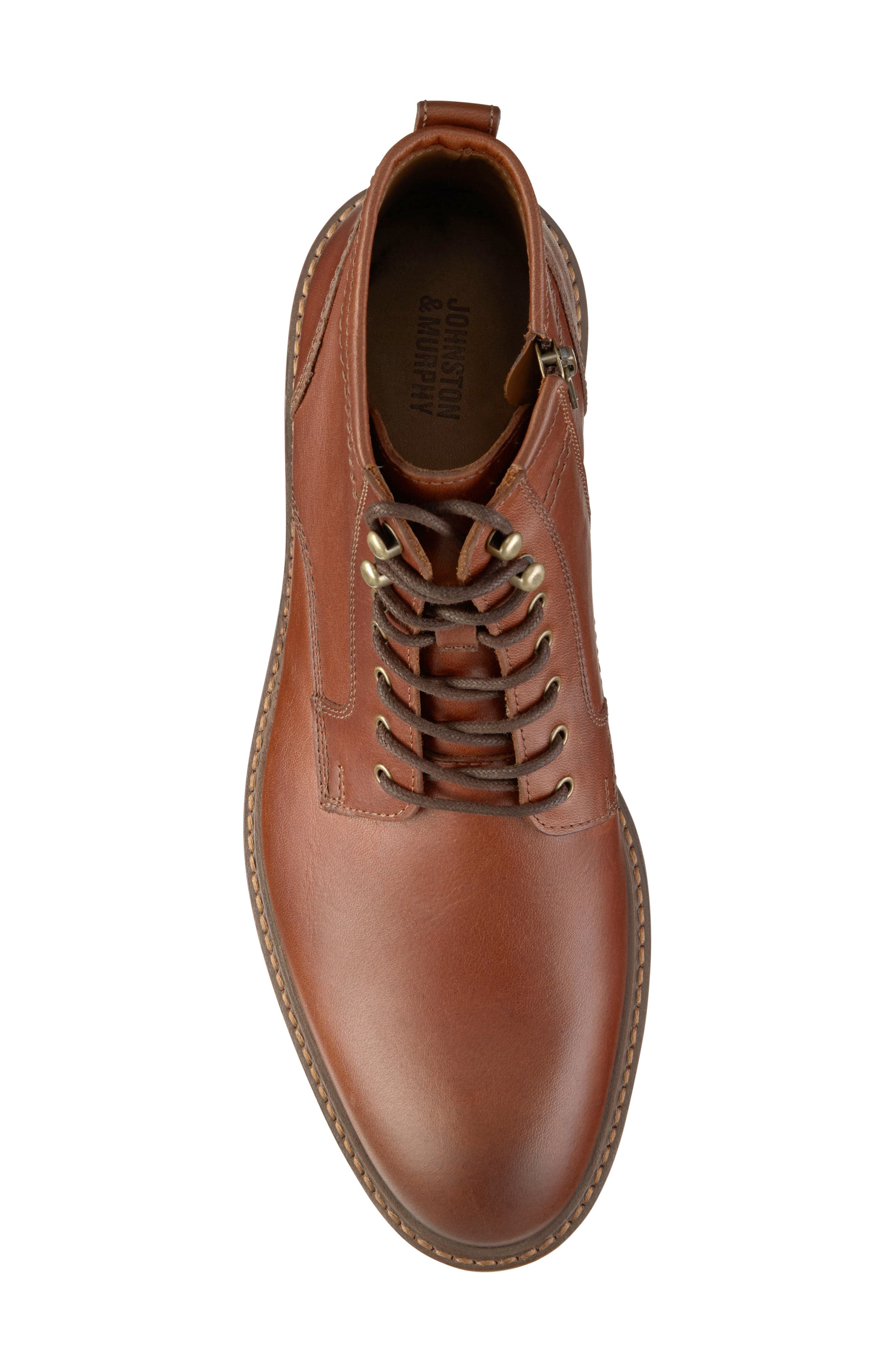 Johnston & Murphy Barrett Plain Toe Boot, Alternate, color, Tan Full Grain