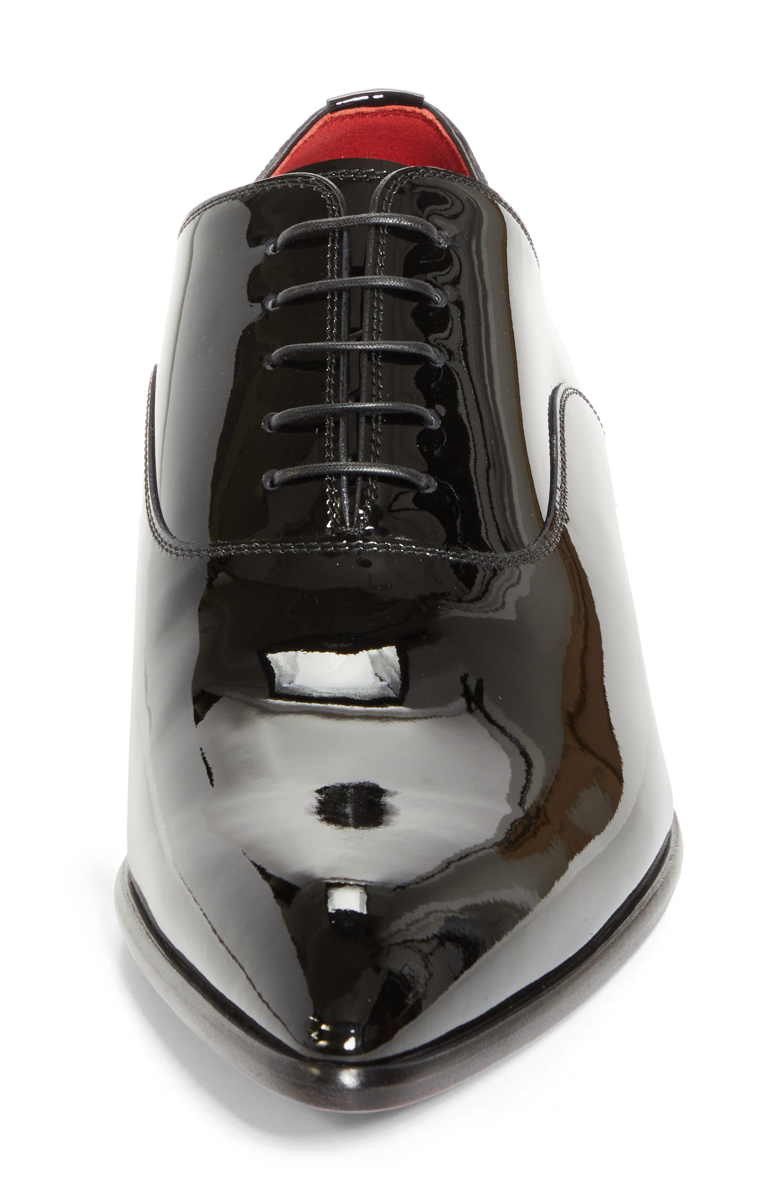 Christian Louboutin Pelvis Pointed Toe Oxford, Alternate, color, Black/ Lin Loubi