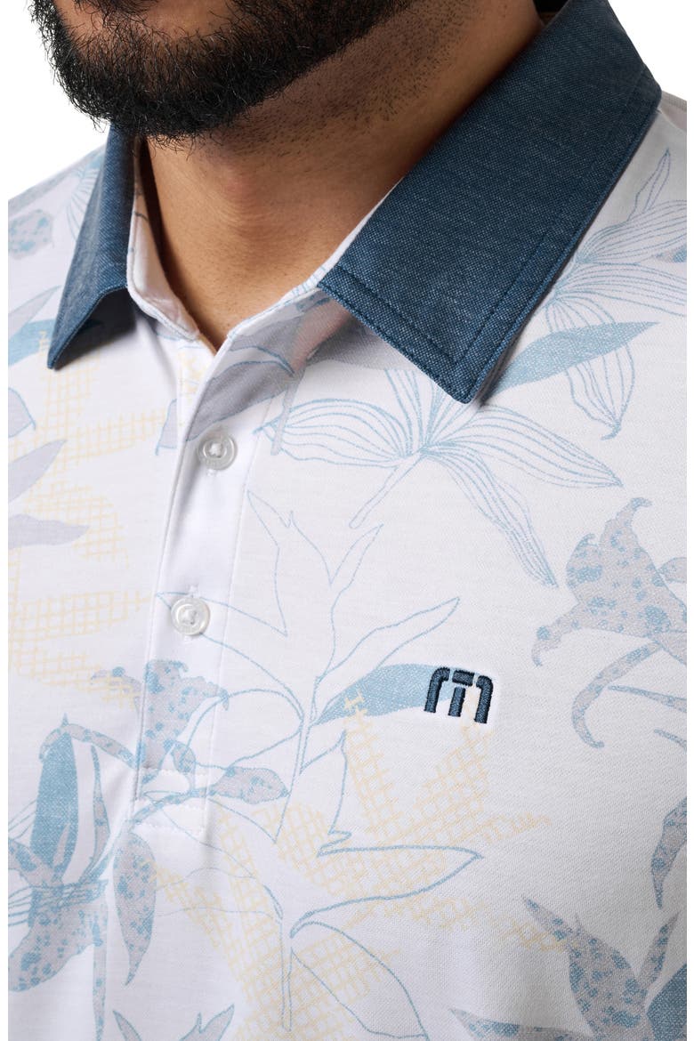 Featherweight Drift Floral Polo, Alternate, color, WHITE