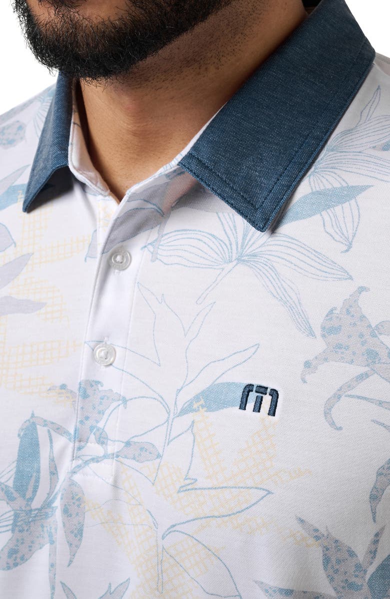 TravisMathew Featherweight Drift Floral Polo, Alternate, color, White