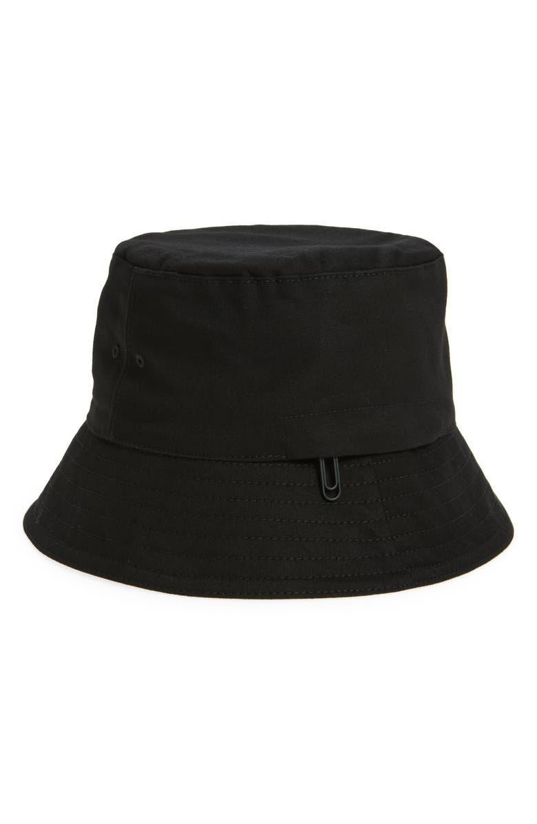 Off-White Logo Bucket Hat, Alternate, color, Black And White