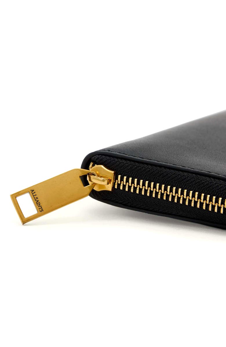 AllSaints Lena Zip Wallet, Alternate, color, Black