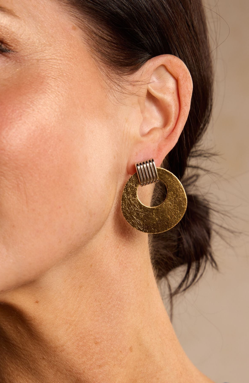 Nickel & Suede Vintage Evan Earrings