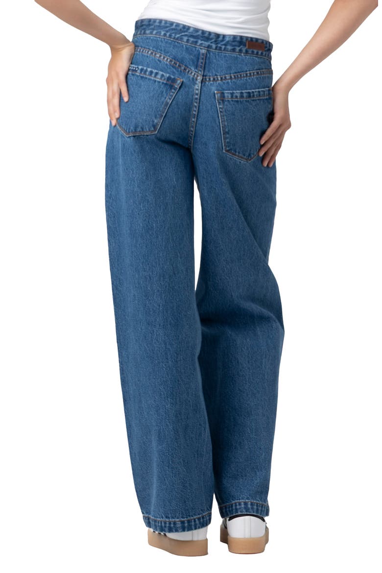 The Franklin Pintuck High Waist Wide Leg Jeans, Alternate, color, HANDS DOWN