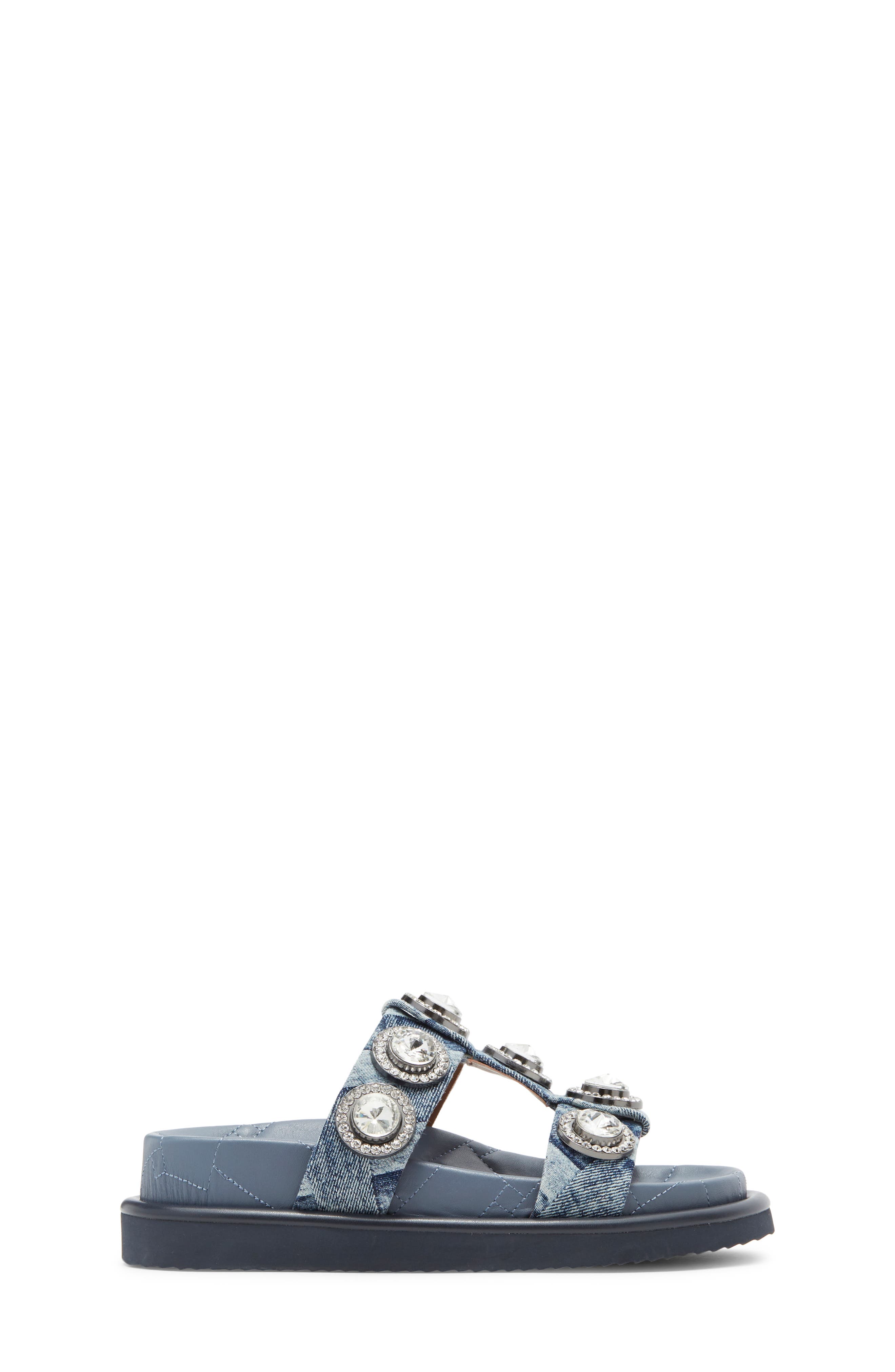Kurt Geiger London Orson Crystal Slide Sandal, Alternate, color, Navy