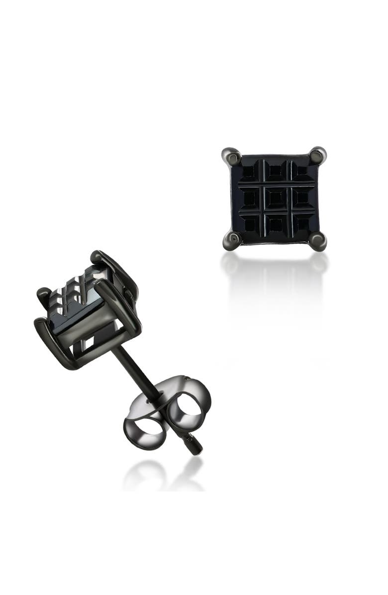 Donatello Gian Sterling Silver Black Rhodium Plated Small Studs, Main, color, Black