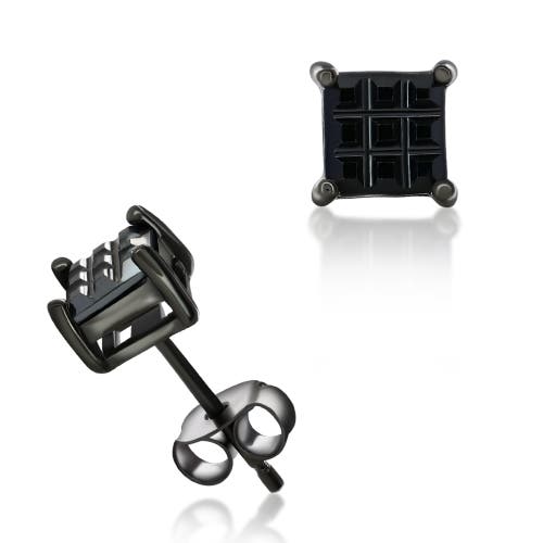 Donatello Gian Sterling Silver Black Rhodium Plated Small Studs In Black