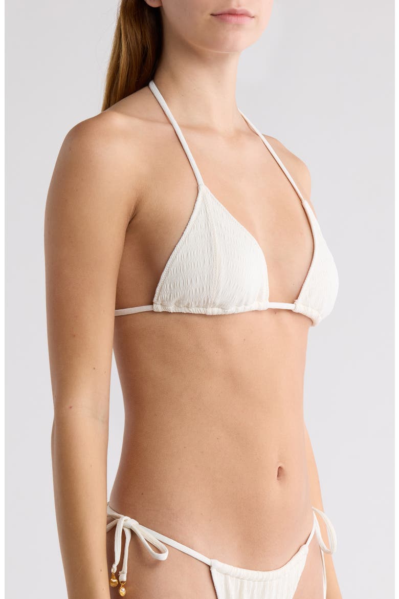 Katelyn Triangle Bikini Top, Alternate, color, GARDENIA