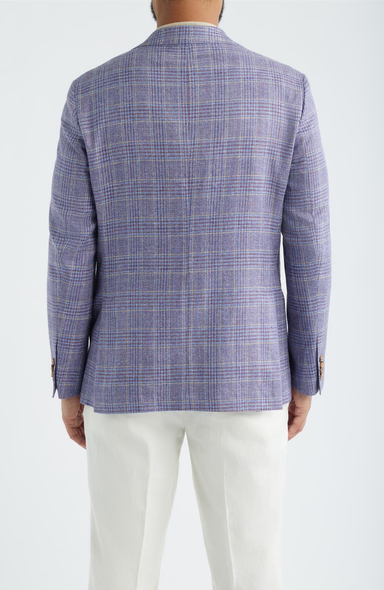 Jack Victor McAllen Berry Plaid Soft Constructed Cotton & Silk Blend Sport Coat, Alternate, color, Berry