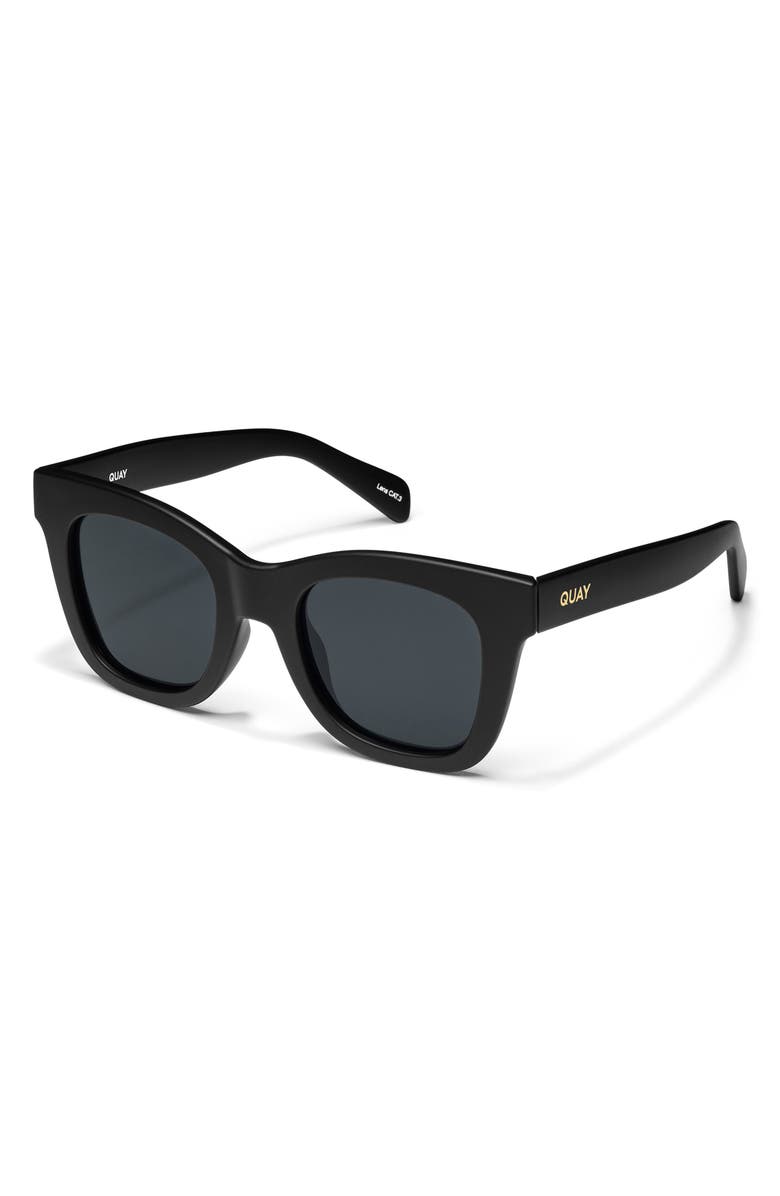QUAY After Hours 51mm Polarized Square Sunglasses, Alternate, color, Black/ Smoke Polarized