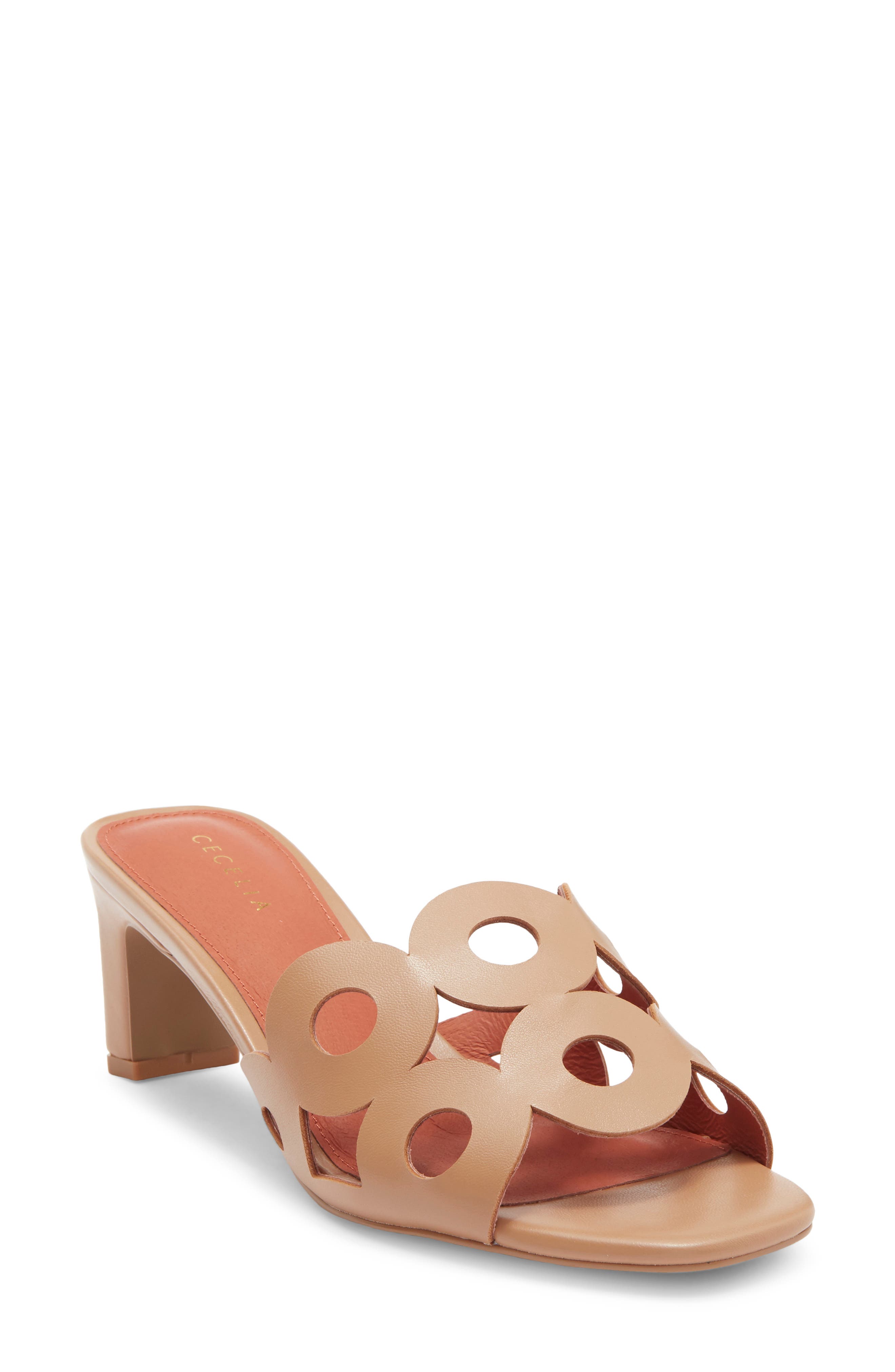 Cecelia New York Belmont Cutout Slide Sandal, Main, color, Tan