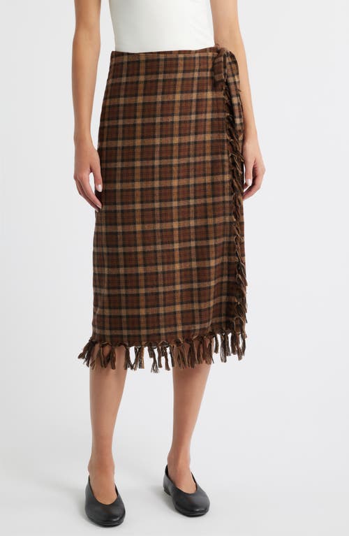 Doen Saskia Checked Midi Skirt In Multi
