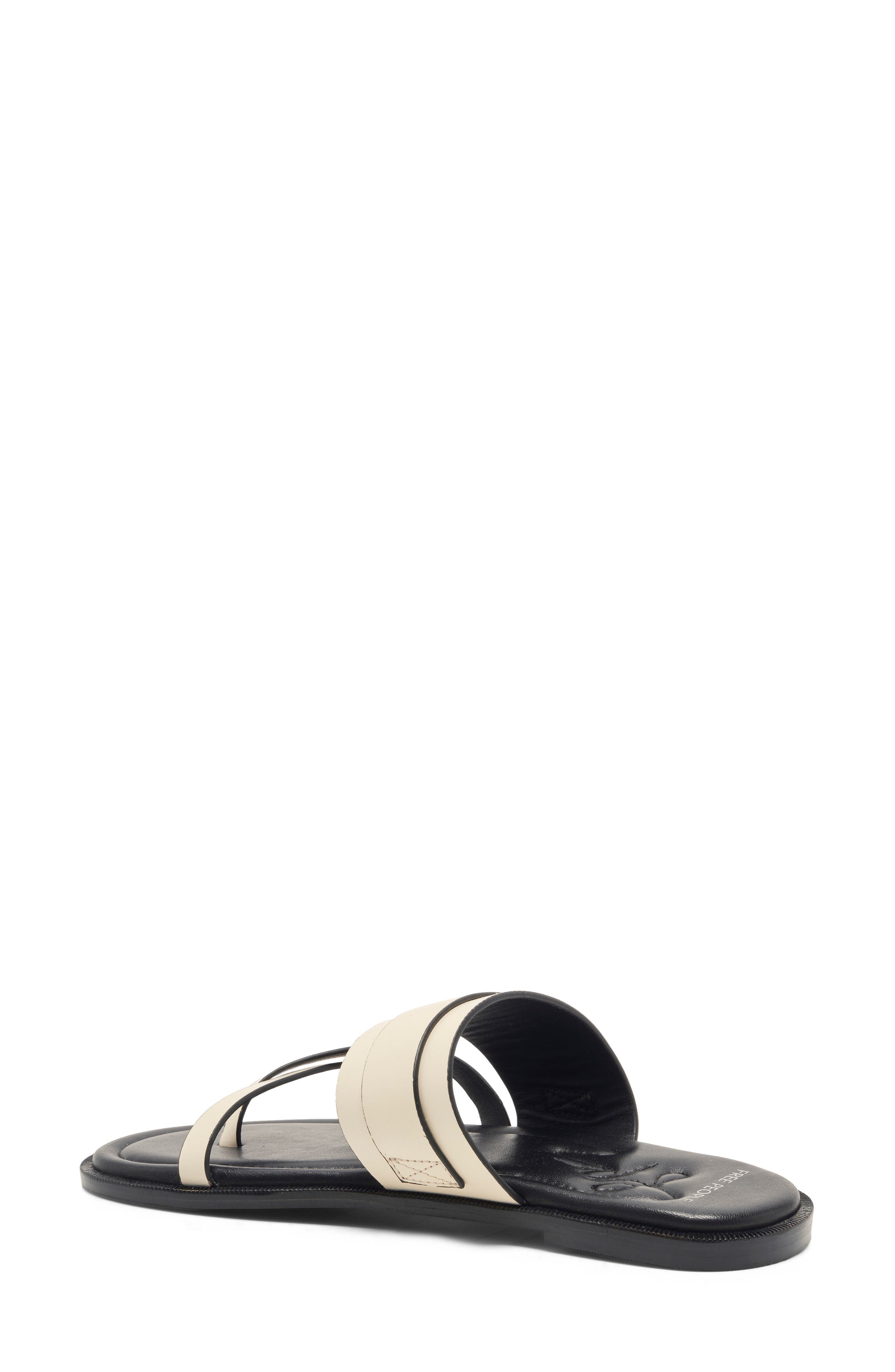 Belted Cross Strap Slide Sandal, Alternate, color, BONE LEATHER