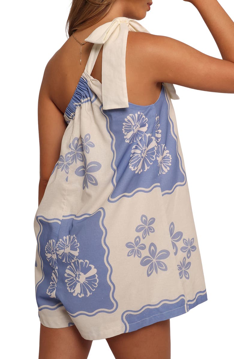 Petal & Pup Shanice One-Shoulder Romper, Alternate, color, Blue Dahlia