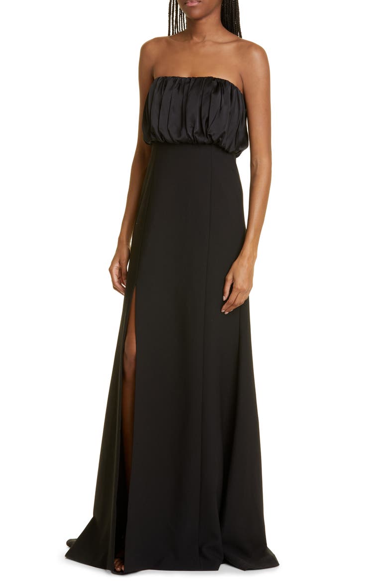 Laurence Strapless Gown, Alternate, color, BLACK