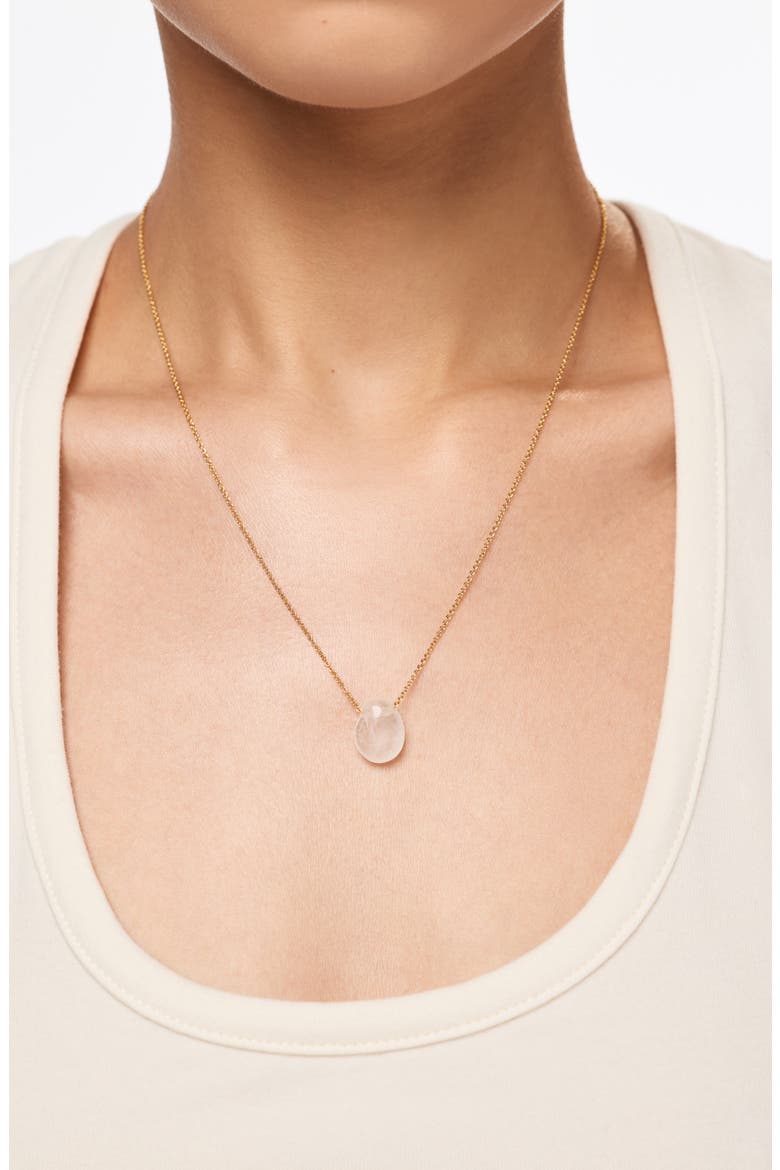 Pebble Mini Pendant Necklace, Alternate, color, GOLD / CLEAR