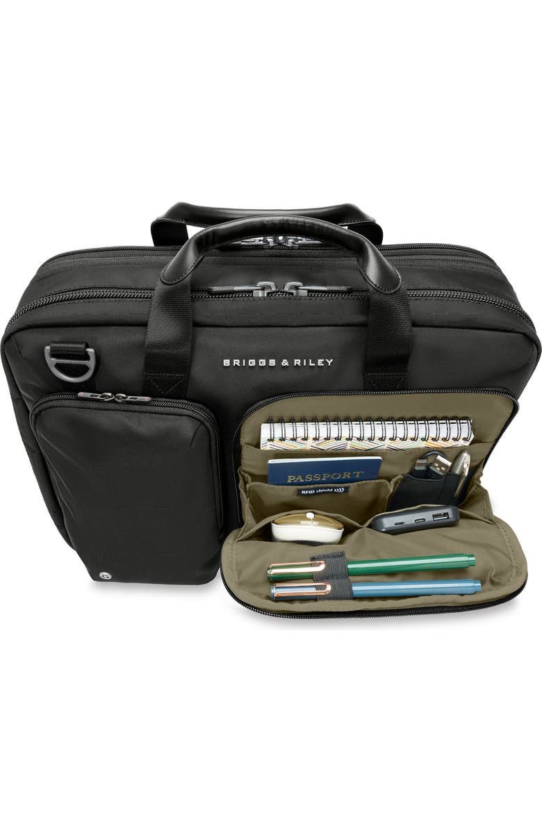 Briggs & Riley HTA Medium Expandable Briefcase, Alternate, color, Black