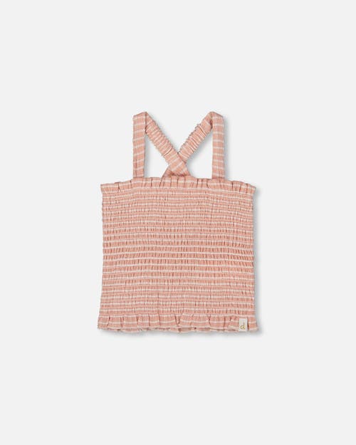 Deux Par Deux Girl's Smocked Tank Top Light Old Pink In Light Old Pink
