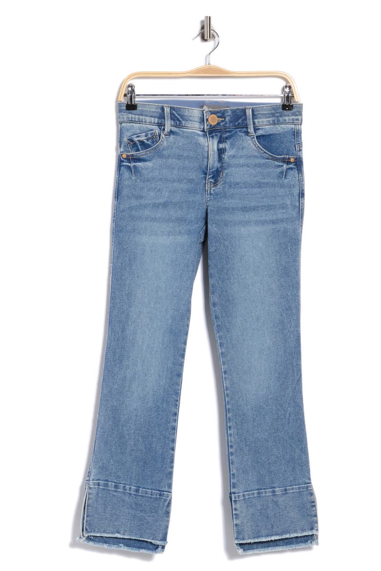 Kick Flare Step Hem Jeans, Alternate, color, MID BLUE ARTISINAL