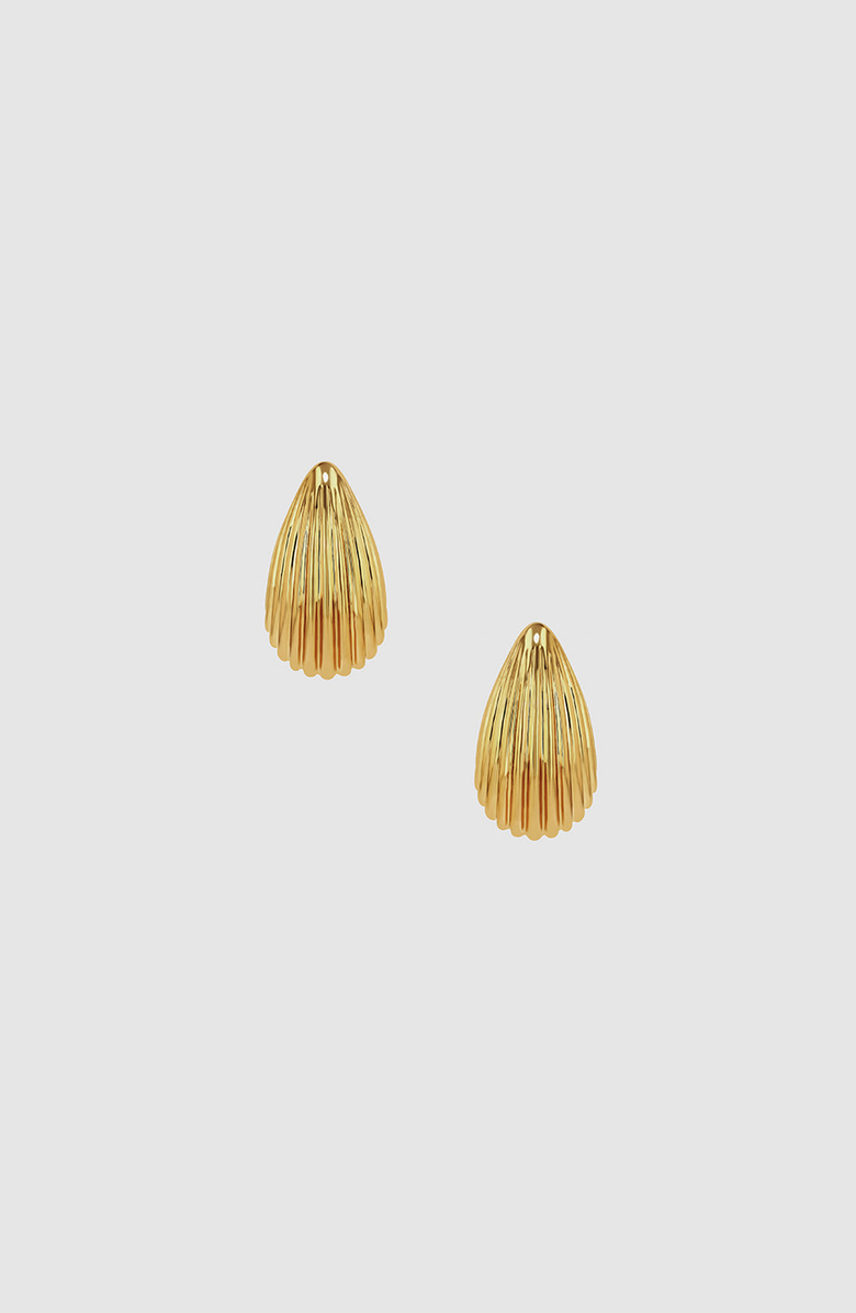 ANINE BING Ribbed Drop Earrings, Main, color, Gold