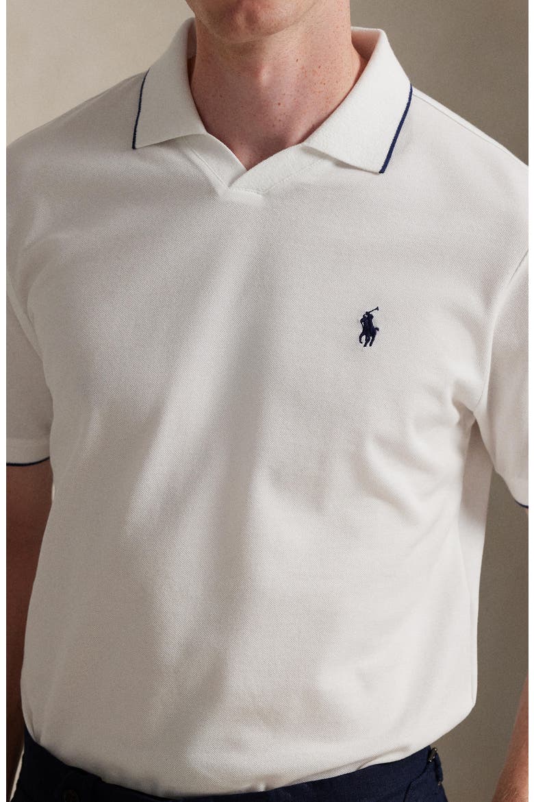 Jacquard Mesh Polo, Alternate, color, WHITE