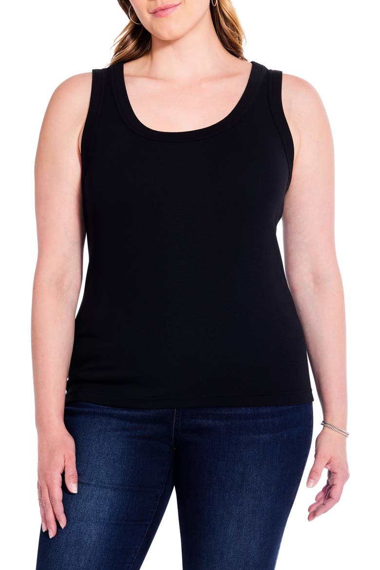 Perfect Rib Scoop Neck Knit Tank Top, Main, color, BLACK ONYX