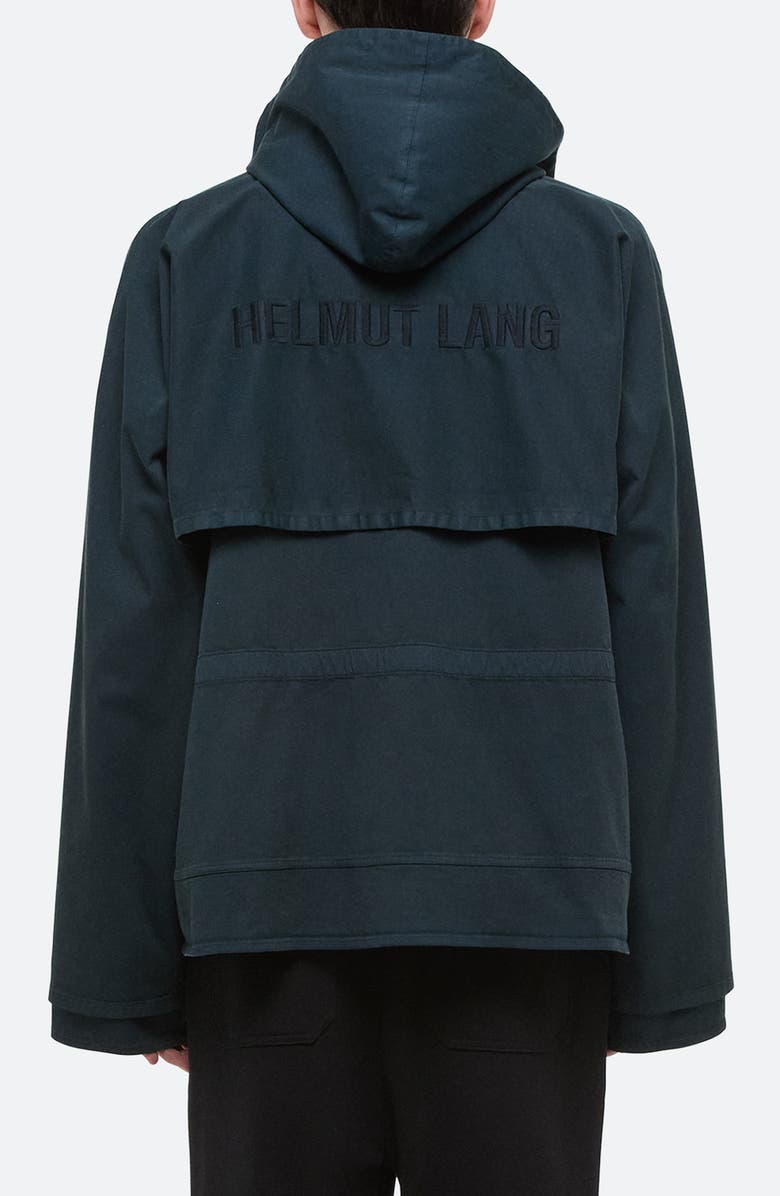 Helmut Lang Hooded Stretch Cotton Jacket, Alternate, color, Pine - F1s