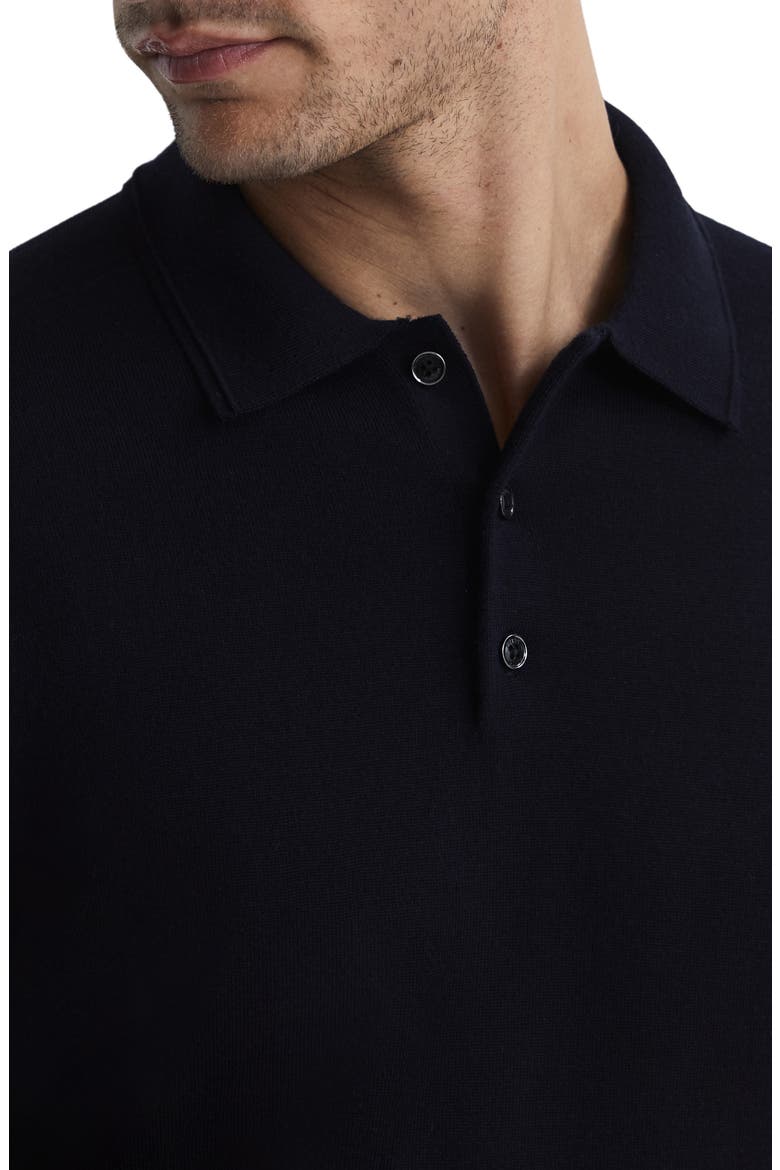 Trafford Long Sleeve Wool Polo Sweater, Alternate, color, NAVY