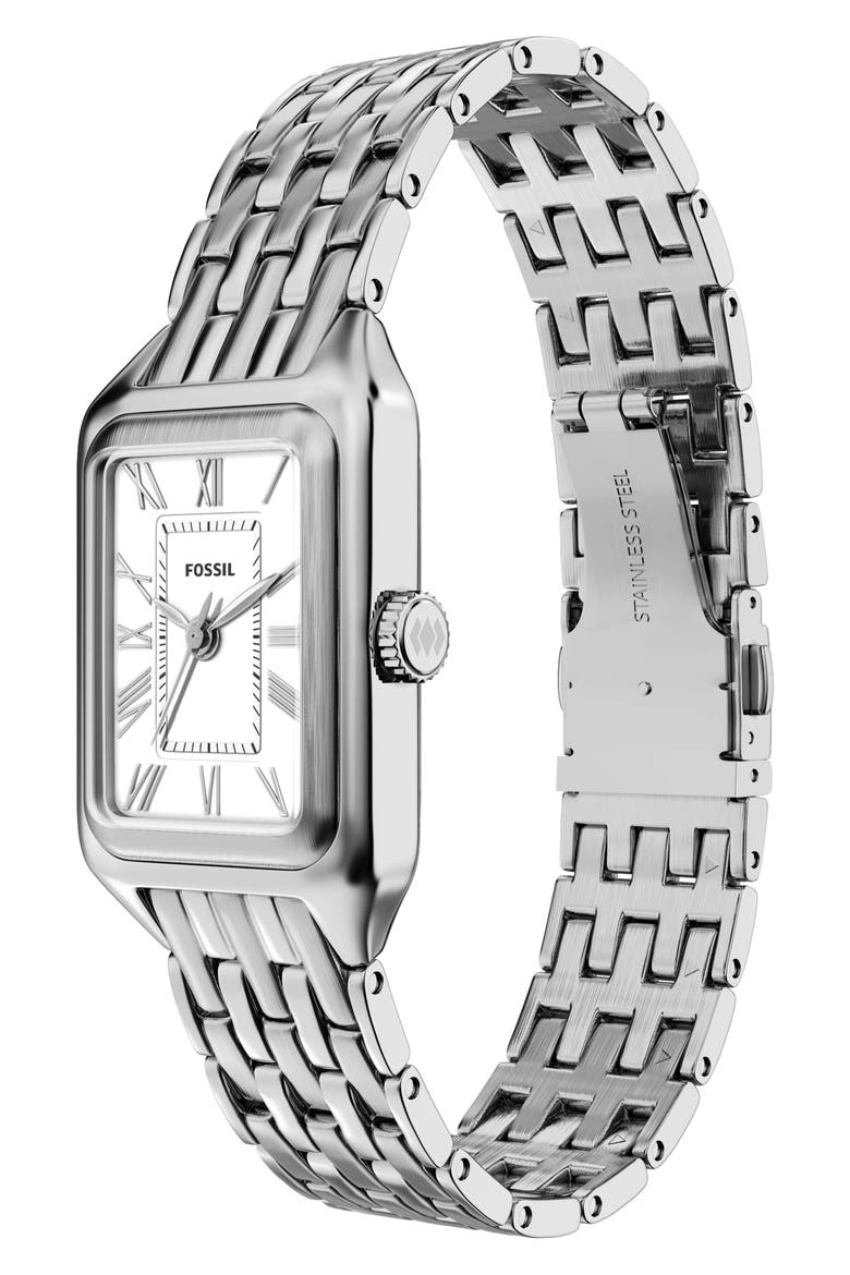 Mini Raquel Tank Bracelet Watch, 18mm x 29mm, Alternate, color, SILVER