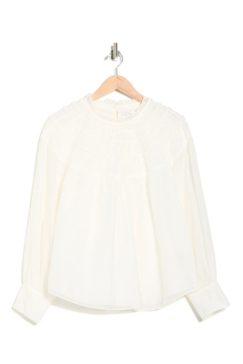 Cotton & Silk Ruched Top, Alternate, color, SNOW