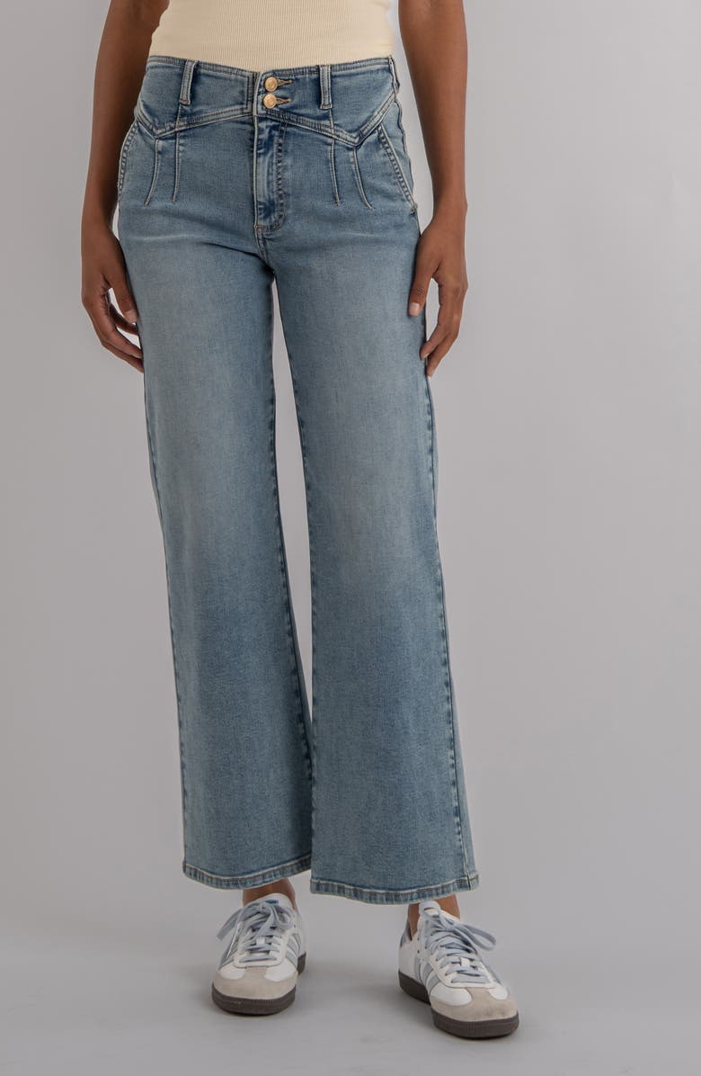 KUT from the Kloth Meg Pleated High Waist Wide Leg Pants, Main, color, Zenith