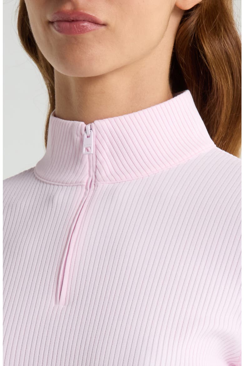 Rib Knit Quarter Zip Golf Top, Alternate, color, BLUSH