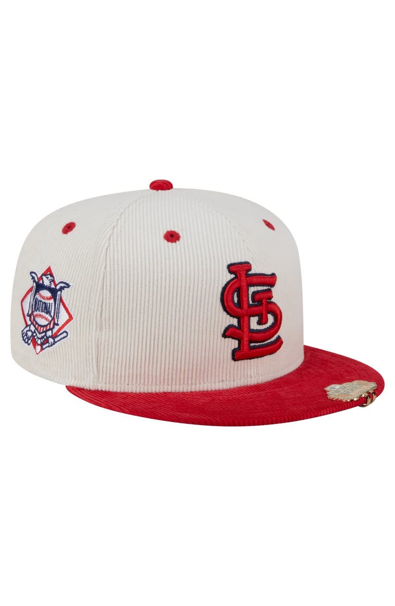 New Era Men's New Era Cream/Red St. Louis Cardinals Two-Tone Corduroy 59FIFTY Fitted Hat, Main, color, Cream