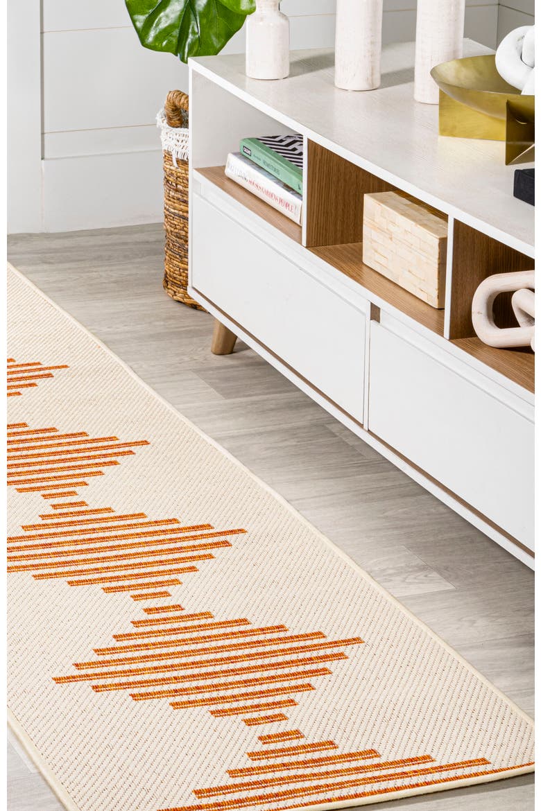 Vinales Diamond Stripe Indoor/Outdoor Area Rug, Alternate, color, Beige/Orange