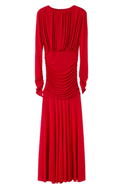 Ruched Long Sleeve Dress