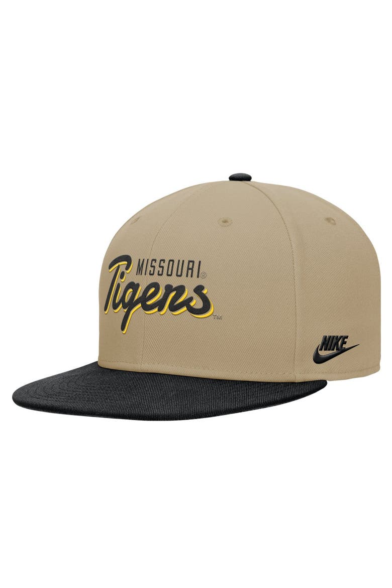 Men's Nike Beige/Black Missouri Tigers Pro Dri-FIT Snapback Hat, Alternate, color, Beige