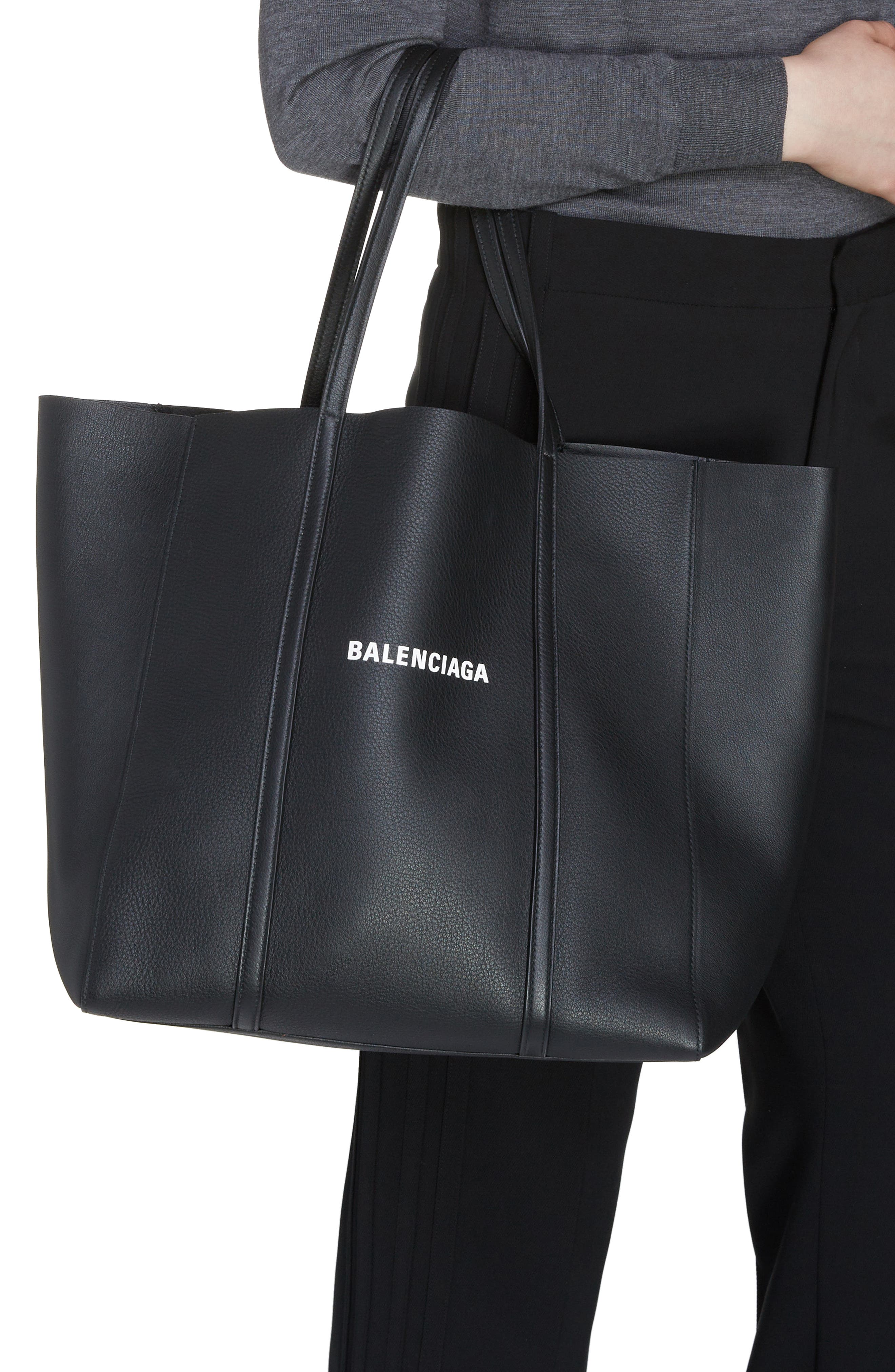 Balenciaga Small Everyday Logo Calfskin Tote, Alternate, color, 