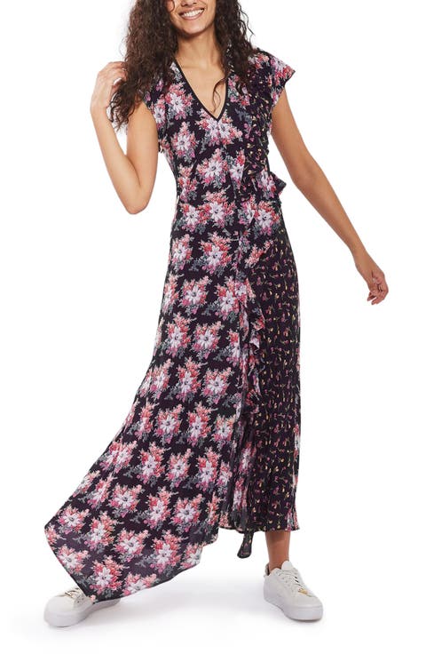 Splice D-Ring Floral Maxi Dress