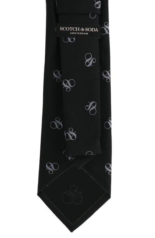 Scotch & Soda Ampersand Logo Print Tie In Black