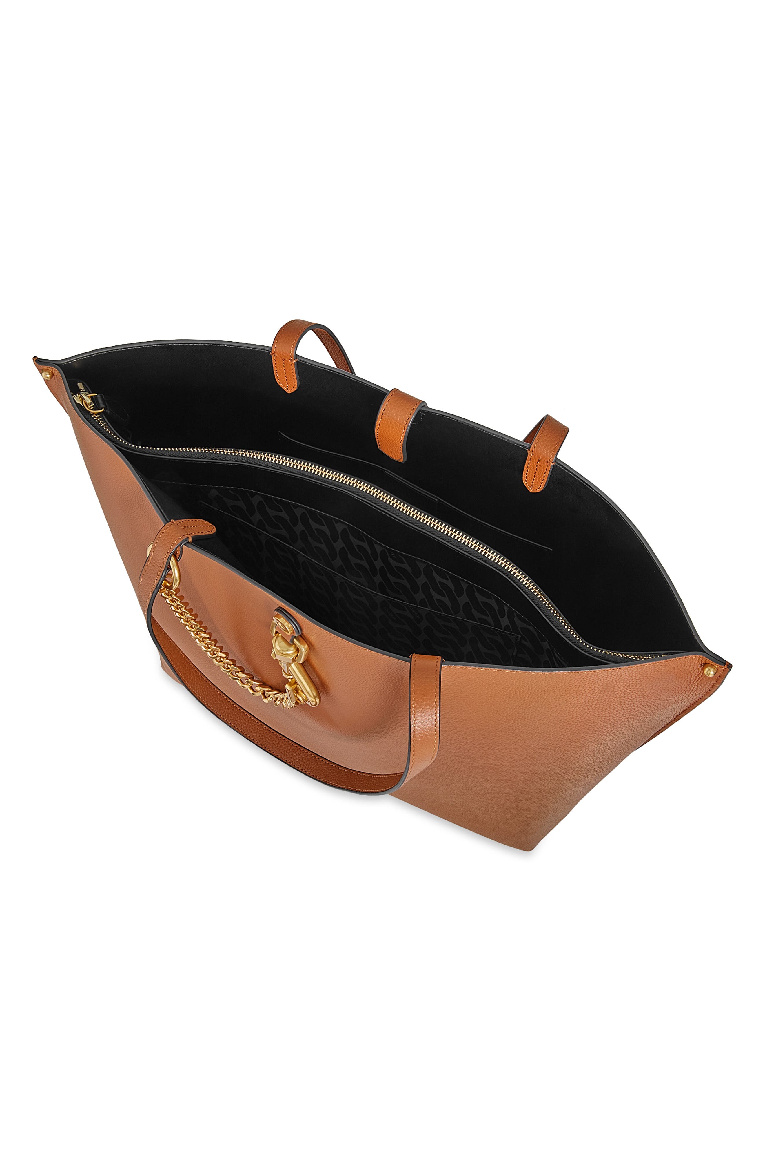 Large Megan Leather Tote, Alternate, color, CARAMELLO