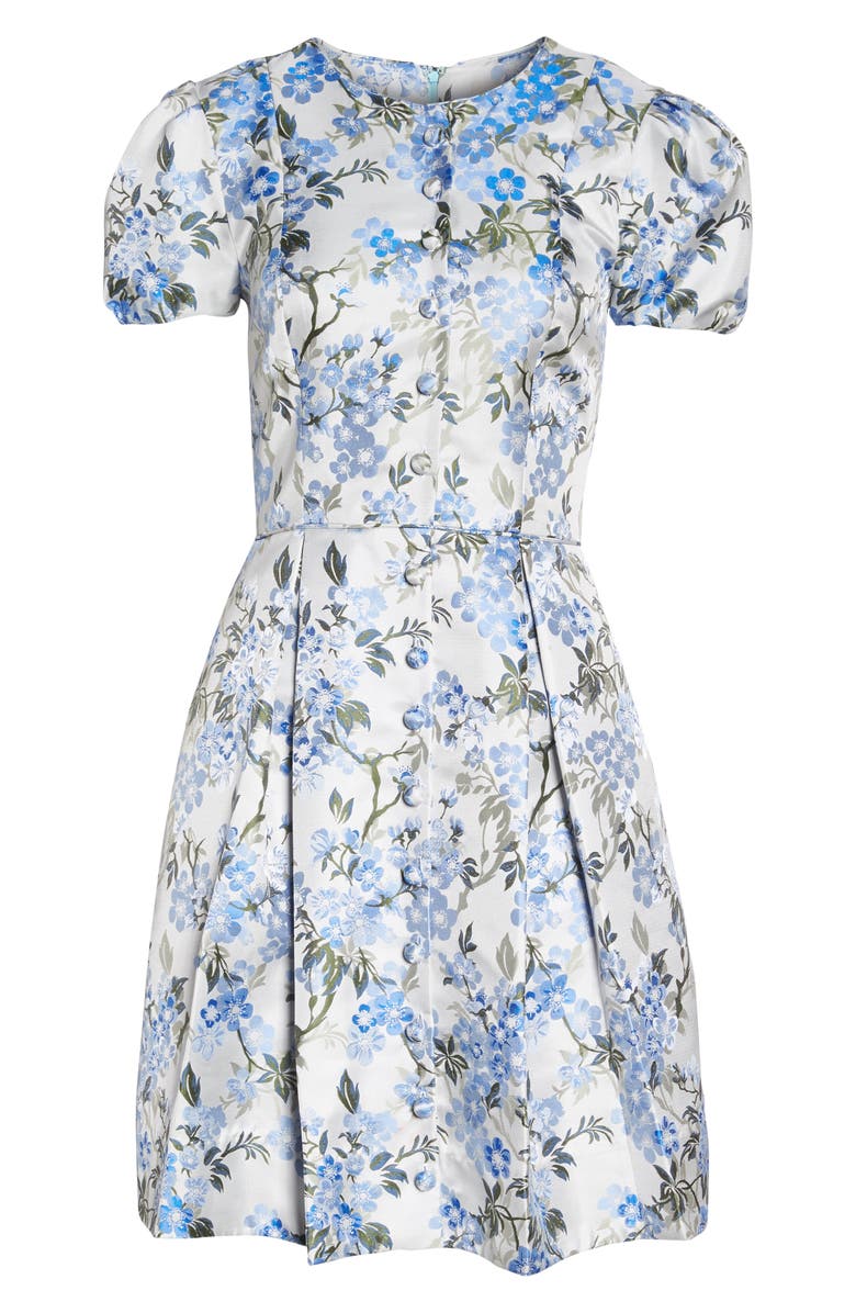 Gal Meets Glam Collection Margaret Poppy Jacquard Fit & Flare Dress, Alternate, color, 