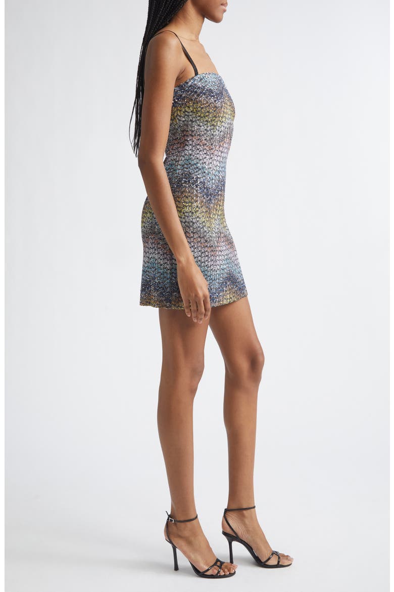 Metallic Zigzag Sequin Knit Minidress, Alternate, color, MULTI BLUE YELLOW VIOLET