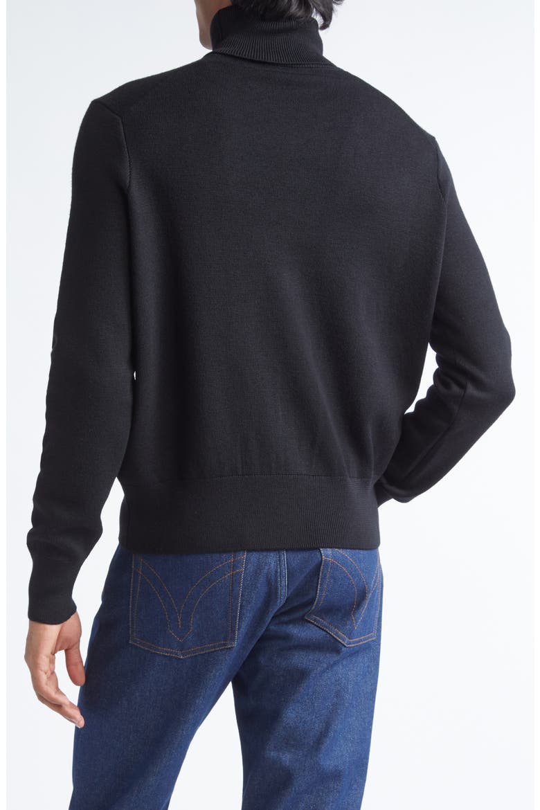 Ami De Coeur Merino Wool Turtleneck Sweater, Alternate, color, NOIR/ ROUGE