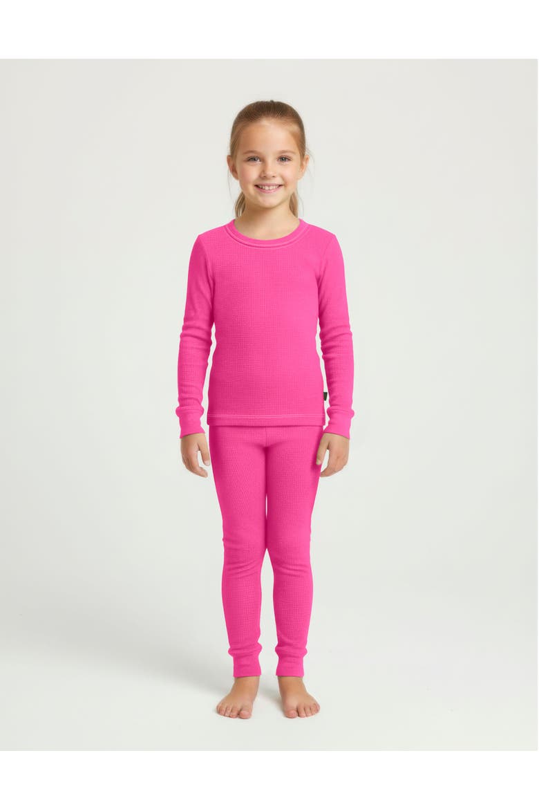 Girls Soft & Cozy Thermal Long Johns 2-Piece Set, Main, color, Hot Pink