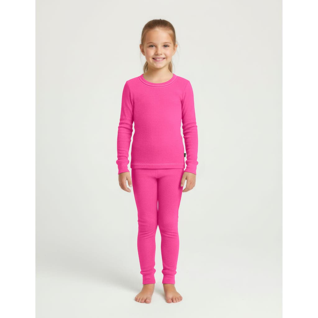 City Threads Kids' Girls Soft & Cozy Thermal Long Johns 2-piece Set In Pink
