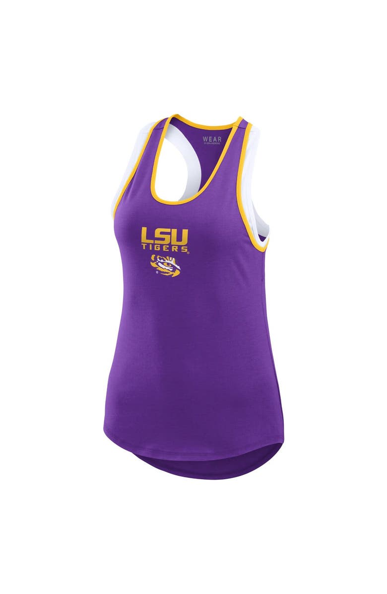 WEAR by Erin Andrews Women's WEAR by Erin Andrews Purple LSU Tigers Open Hole Razorback Tank Top, Alternate, color, 
