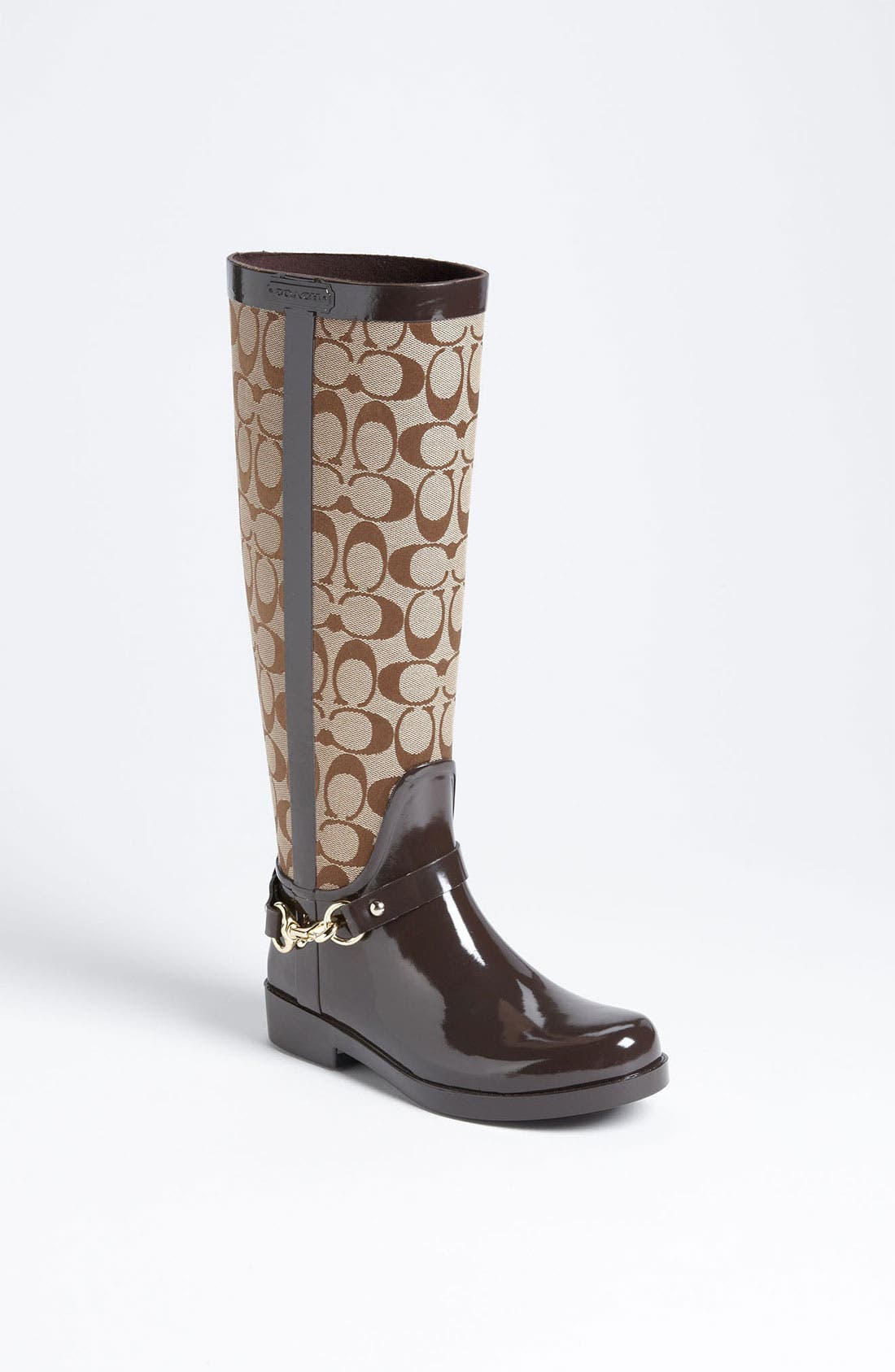 'Lux' Rain Boot, Main, color, KHAKI/ CHESTNUT