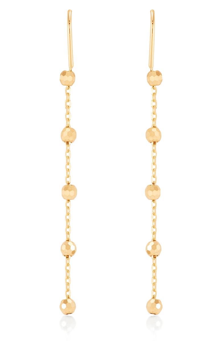 Frankie & Zoe Beaded Threader Drop Earrings, Main, color, Yellow Gold